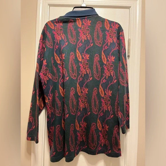 Vintage 80s- 90s black and print long sleeve blouse size medium - Picture 8 of 9